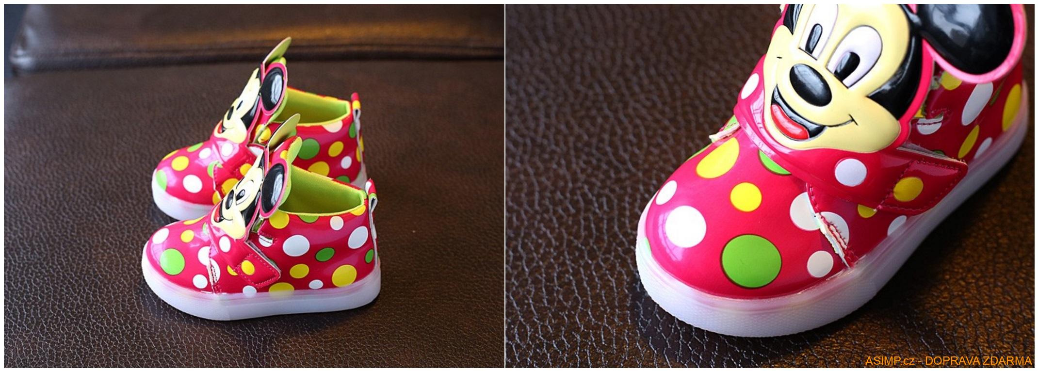 Dětské svítící boty - Mickey Mouse / A-000380