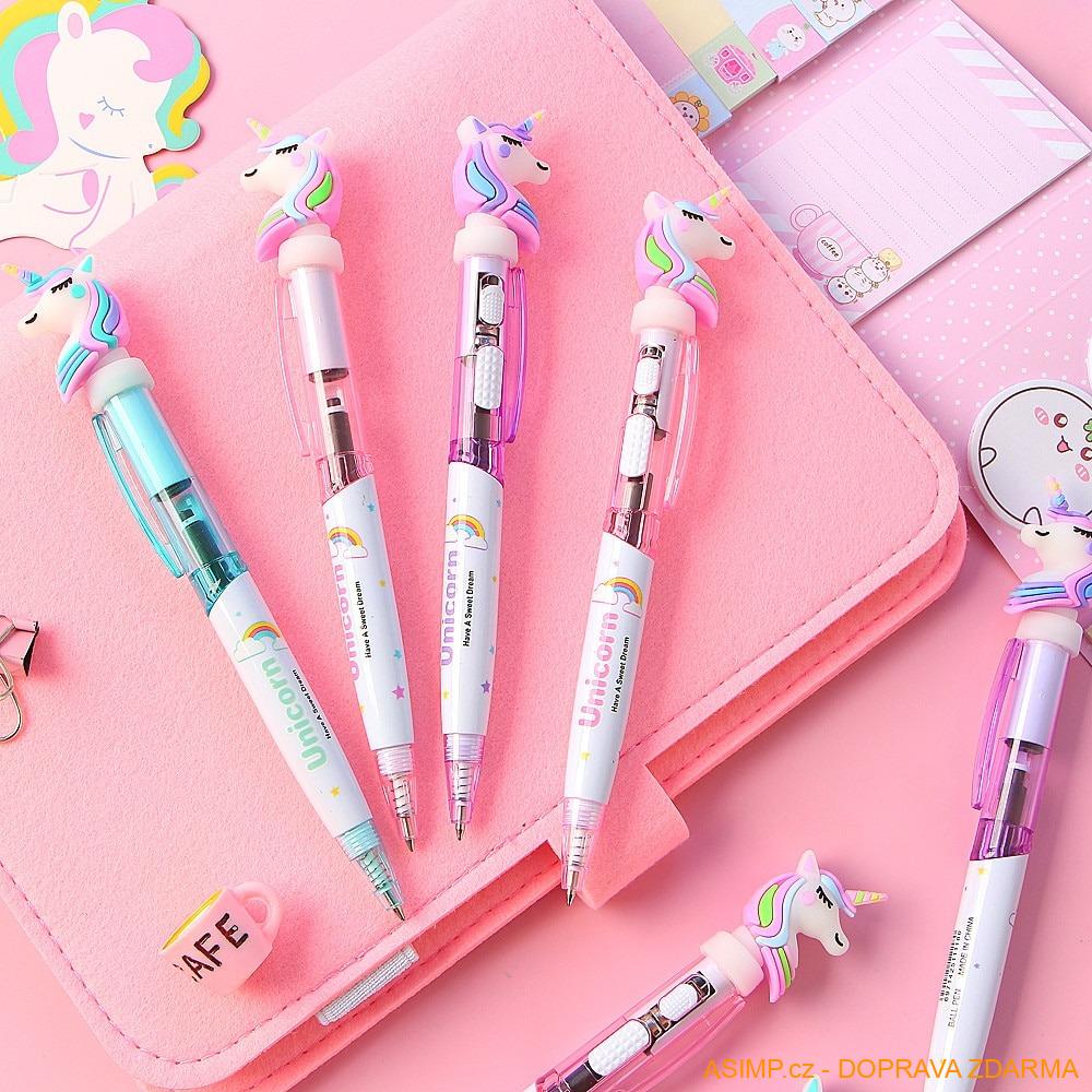 Svítící propiska - Jednorožec (5 ks) / A-002012c / DOPRAVA ZDARMA