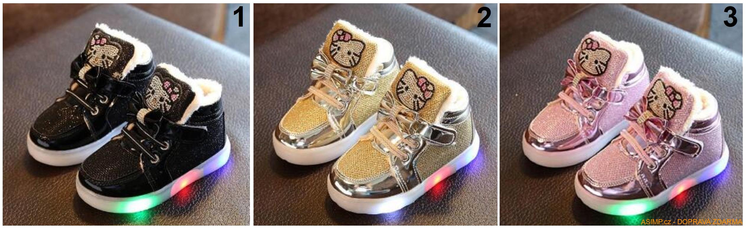 Dětská svítící obuv - Helo Kitty / AD-00348