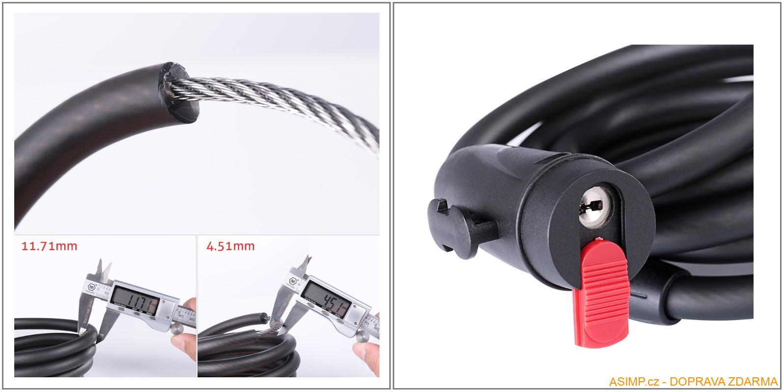 Lankový zámek na kolo (120 cm)