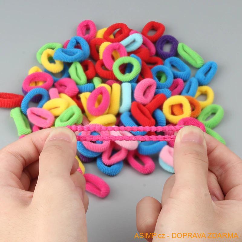 Dětské gumičky do vlasů (100 ks) / A-001477 / DOPRAVA ZDARMA