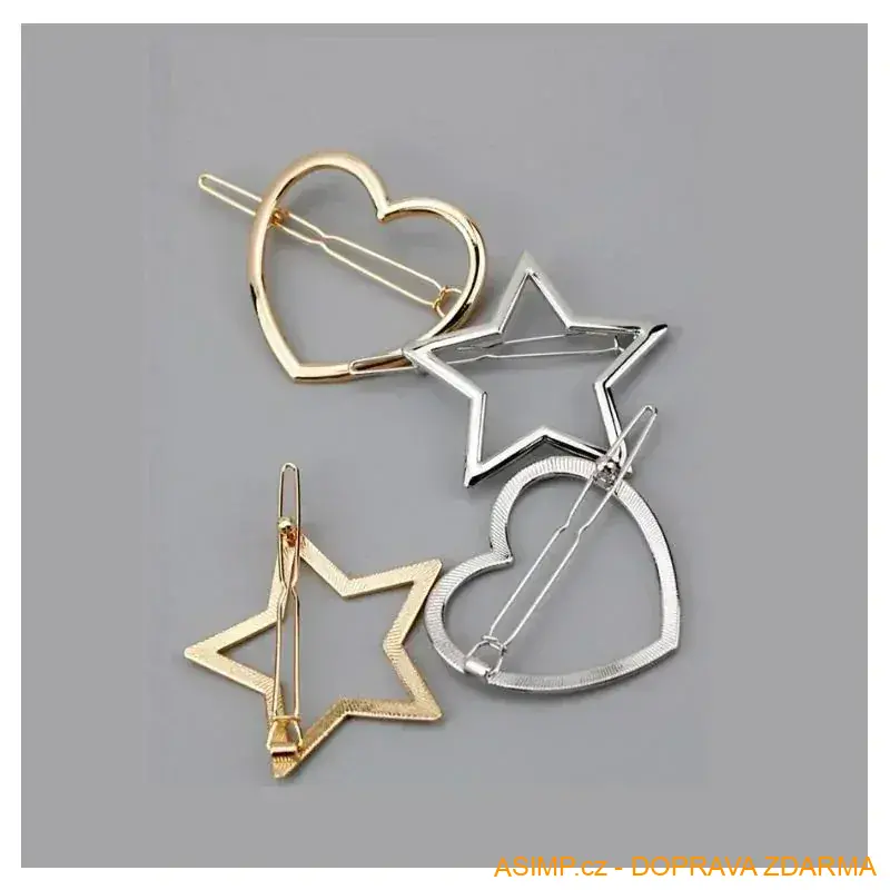 Módní sponka do vlasů (stříbrná - hvězda) / A-000007 / DOPRAVA ZDARMA