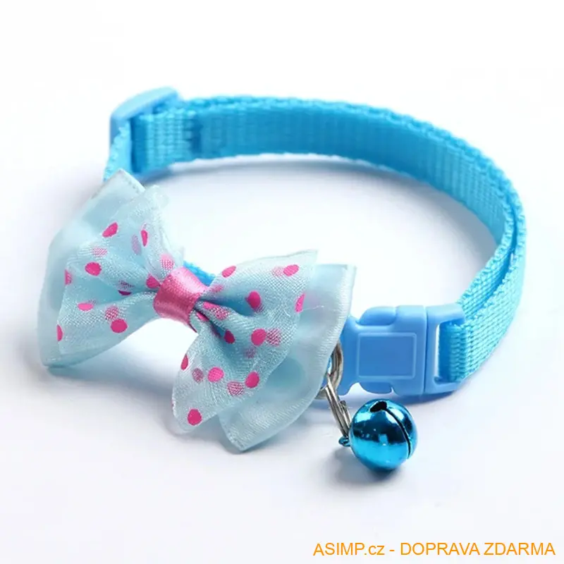 Obojek s mašličkou a rolničkou / A-000933 / DOPRAVA ZDARMA