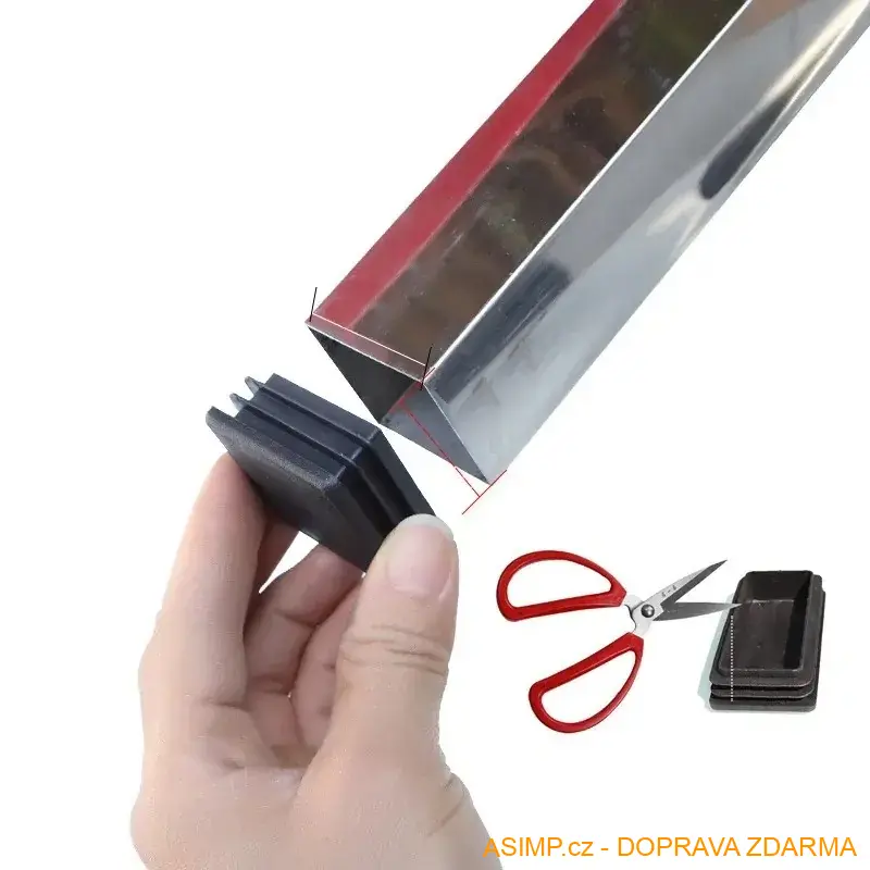 Špunty na nohy židle (13 x 13 mm - čtvercové - 10 ks) / A-000461 / DOPRAVA ZDARMA