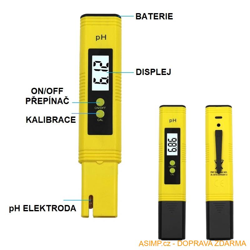 Digitální tester pro měření pH / A-001180 / DOPRAVA ZDARMA