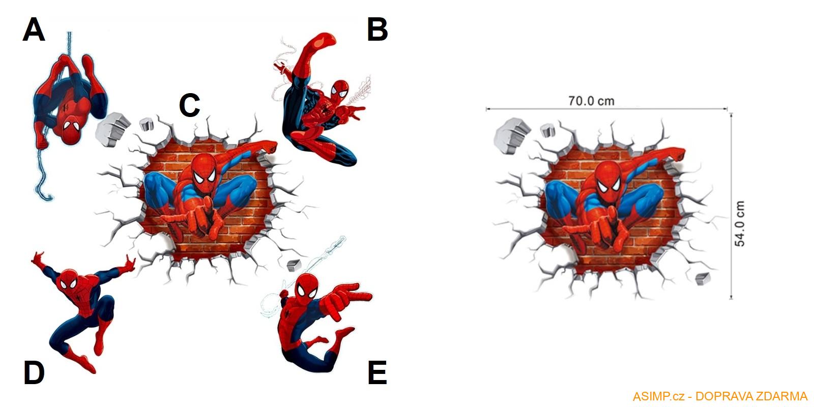 Samolepka na zeď - Spiderman / A-000931a / DOPRAVA ZDARMA
