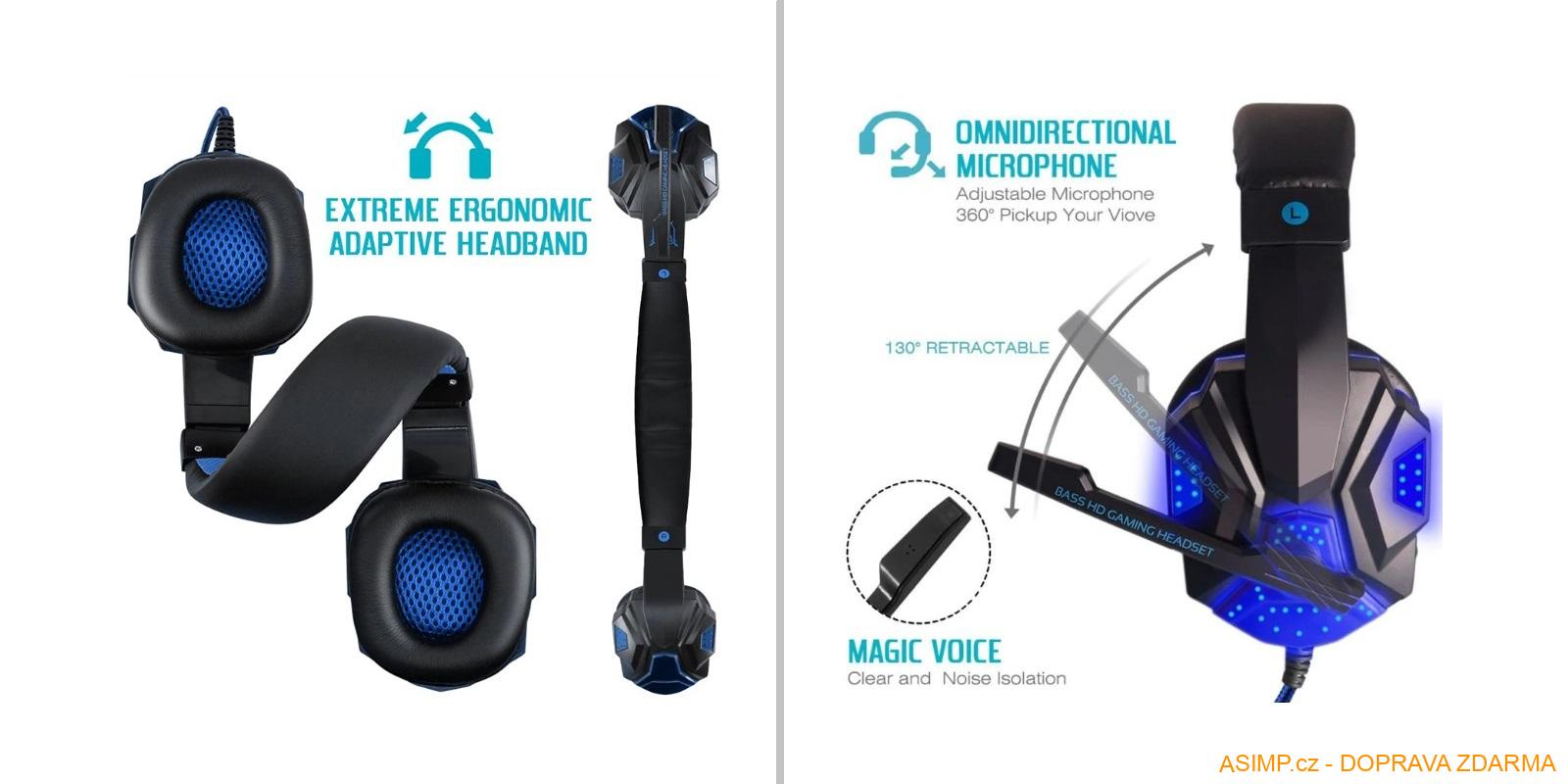 Herní sluchátka s mikrofonem / A-001486