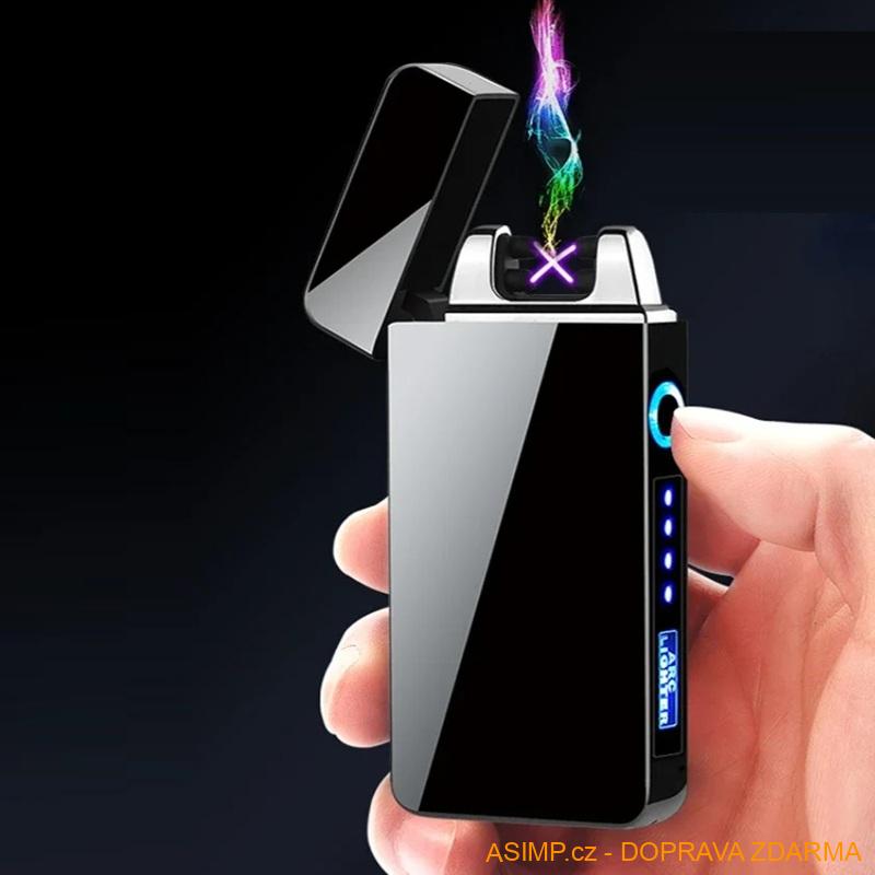 Elegantní obloukový USB zapalovač (barva červená) / A-004192 / DOPRAVA ZDARMA