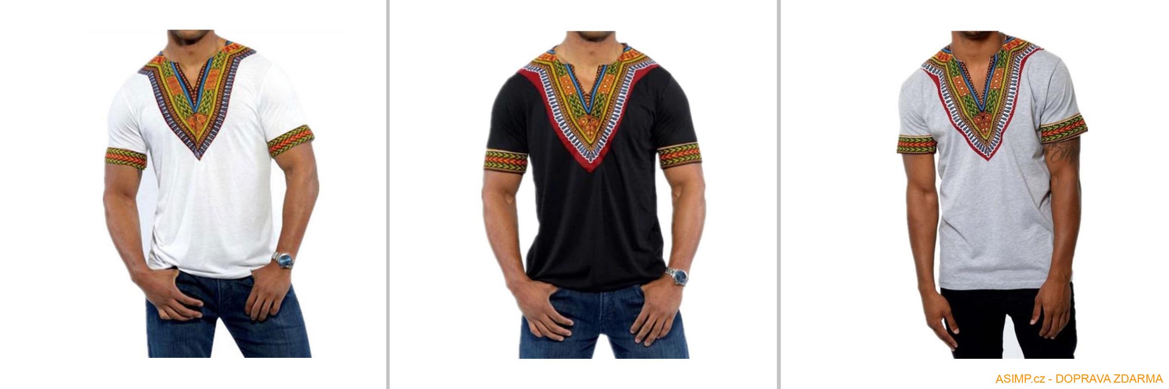 Pánské triko - africký motiv / A-001039