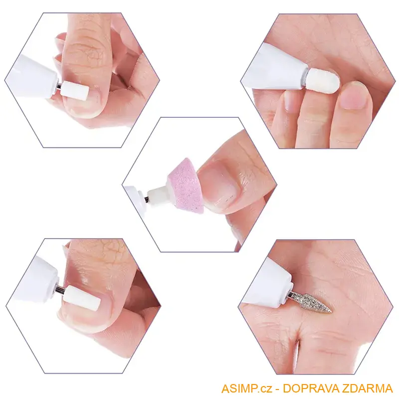 Elektrický pilník na nehty (sada 5 v 1) / A-001051 / DOPRAVA ZDARMA