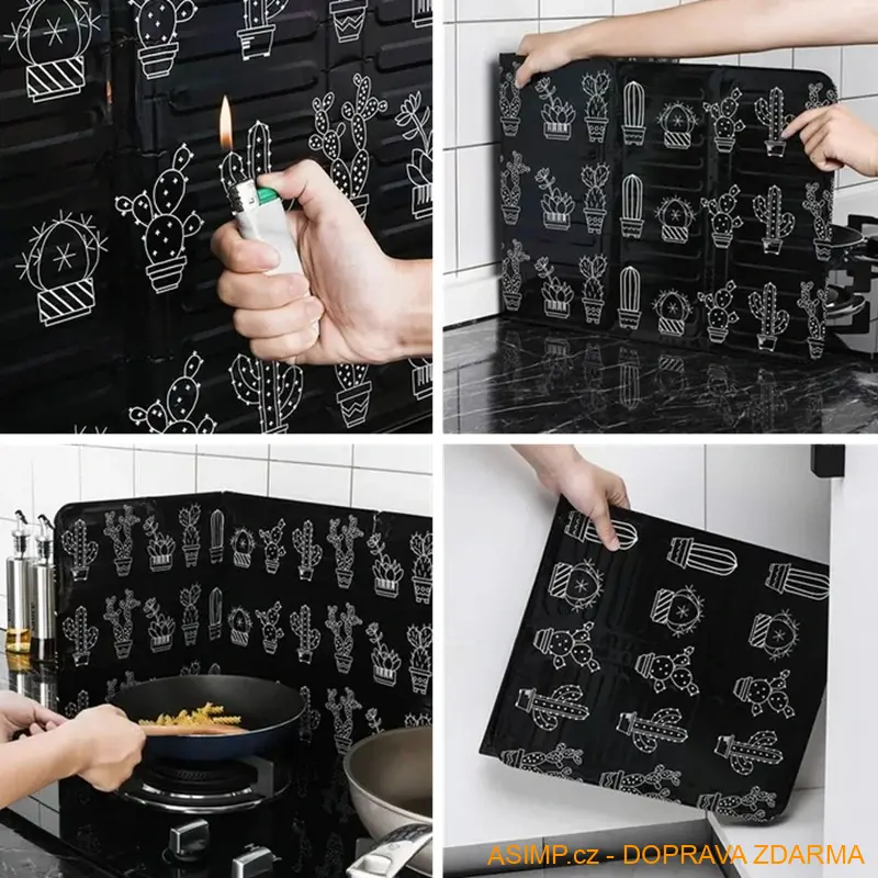 Kuchyňská hliníková zástěna (barva černá)/ A-001151 / DOPRAVA ZDARMA