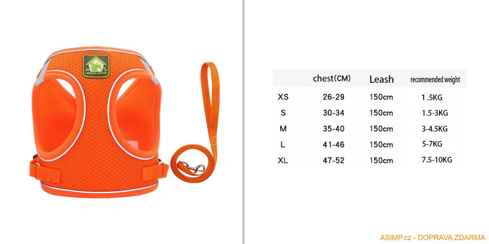 Vodítko + vestička pro psy / AZ-100252