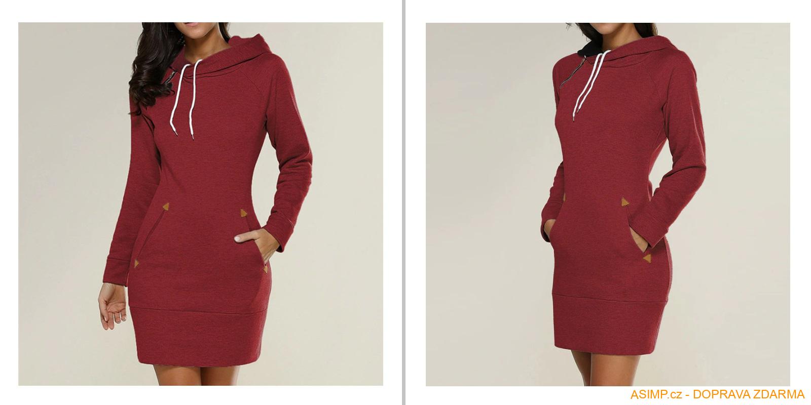 Dámská dlouhá mikina s kapucí / A-001328