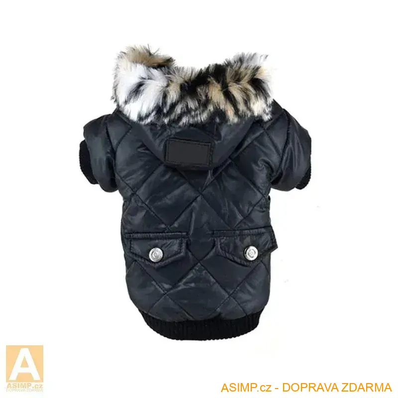 Zimní obleček pro psy (tmavě hnědo černý) / A24-000062 / DOPRAVA ZDARMA