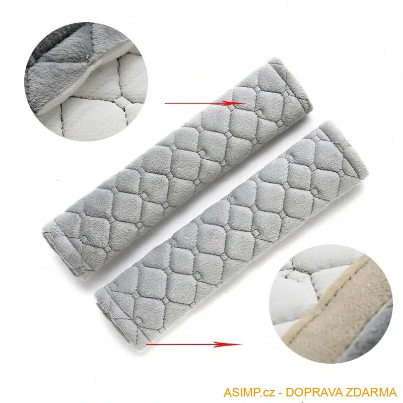 Potahy na bezpečnostní pásy (2 ks - barva béžová) / A-004079 / DOPRAVA ZDARMA