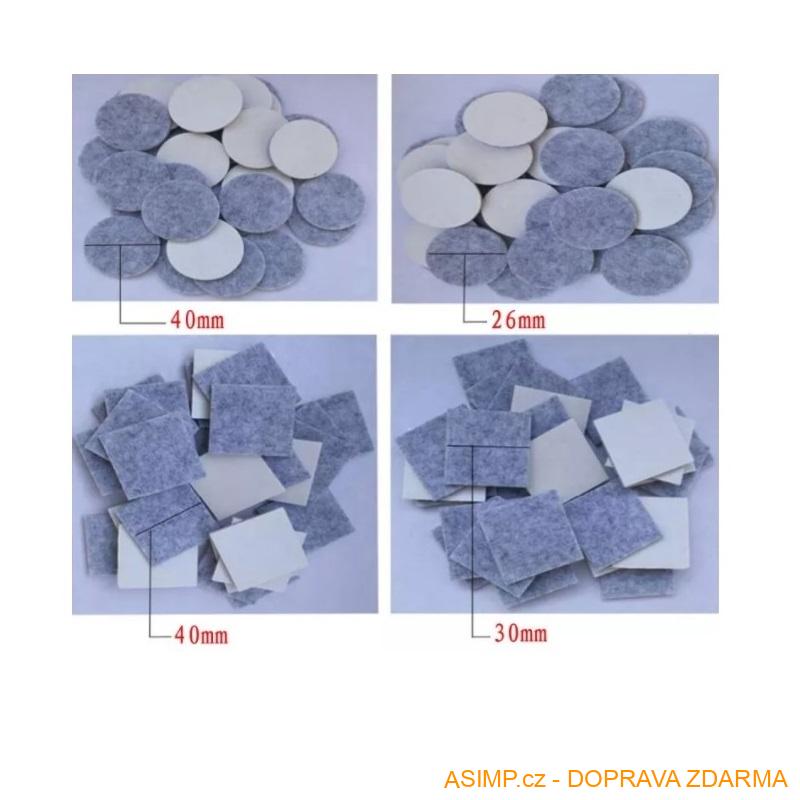 Ochranné podložky na nohy od židle, stolu ... (80 ks - kávová) / A-001739 / DOPRAVA ZDARMA