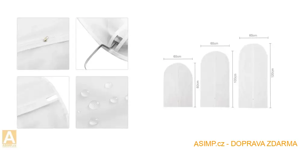 Ochranný obal na šaty (černý lem) / A-001738c5