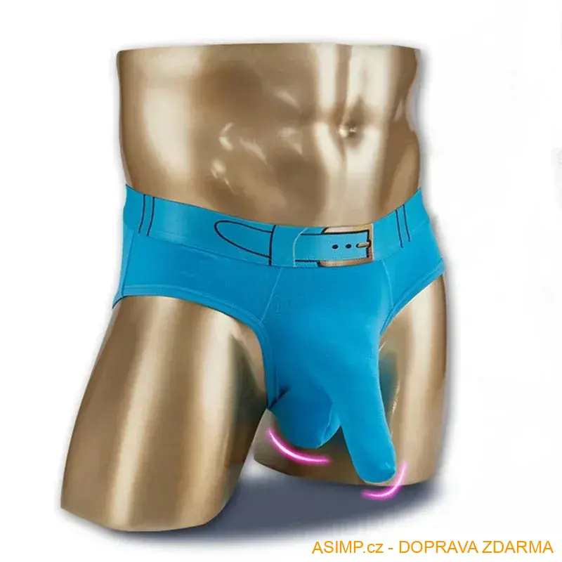 Pánské slipy se sloním chobotem (tyrkysová - vel. S) / A-001929 / DOPRAVA ZDARMA