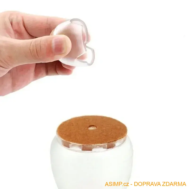 Protiskluzové špunty na nohy židle (transparentní - 24 ks / 17 - 21 mm) / A-001670 / DOPRAVA ZDARMA