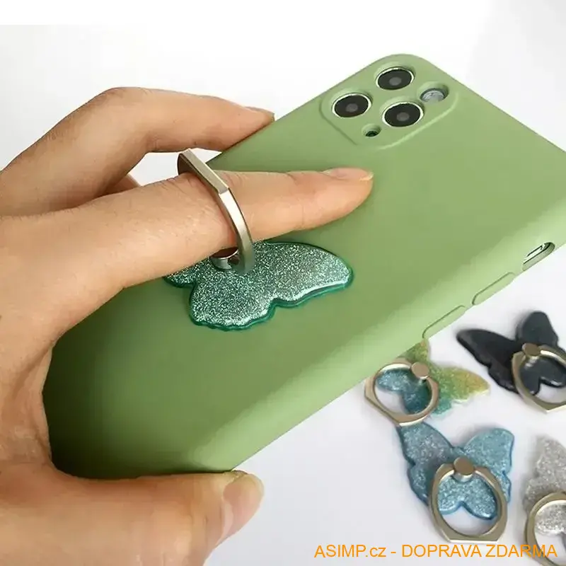 Držák mobilu - Motýlek (fialová) / A-003139 / DOPRAVA ZDARMA