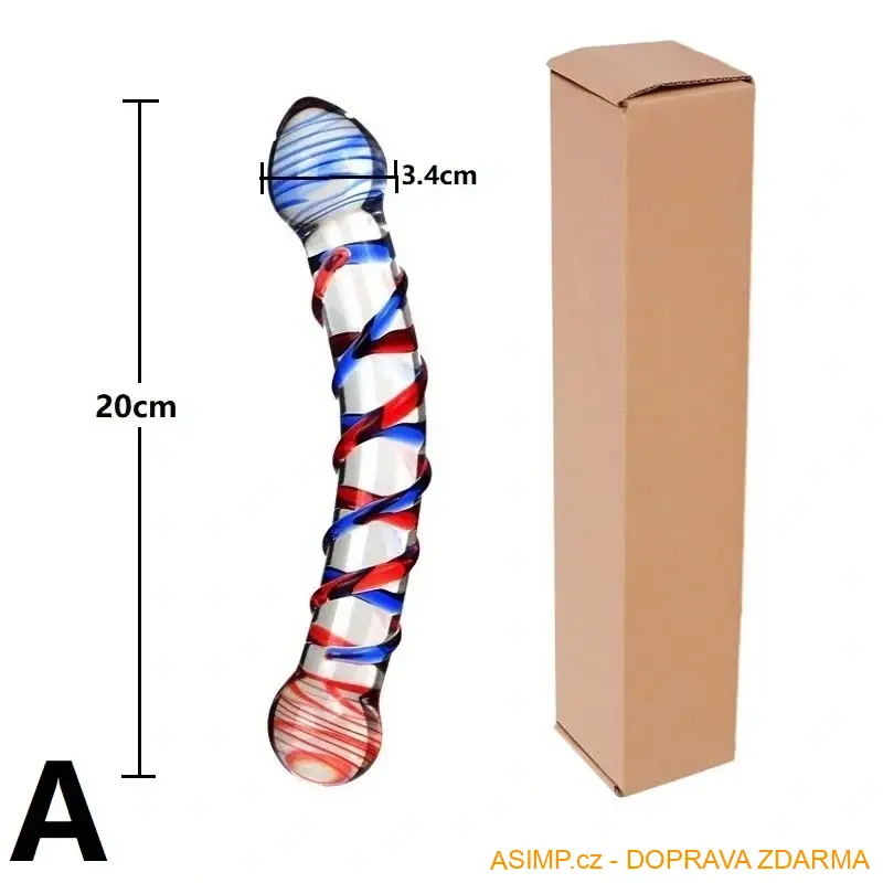 Skleněné dildo / A-004097 / DOPRAVA ZDARMA