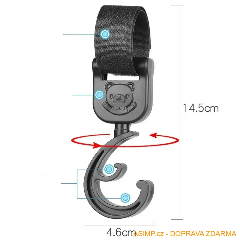 Organizéry - háčky na kočárek - Medvídek (2 ks) / A-004126 / DOPRAVA ZDARMA