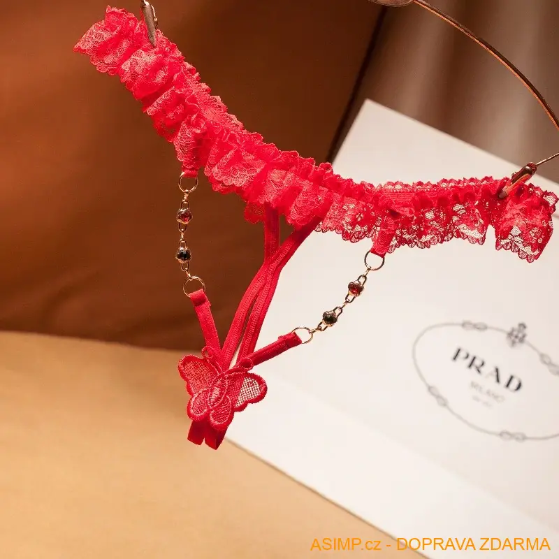 Dámská erotická tanga s řetízkem (barva modrá) / A-004134 / DOPRAVA ZDARMA