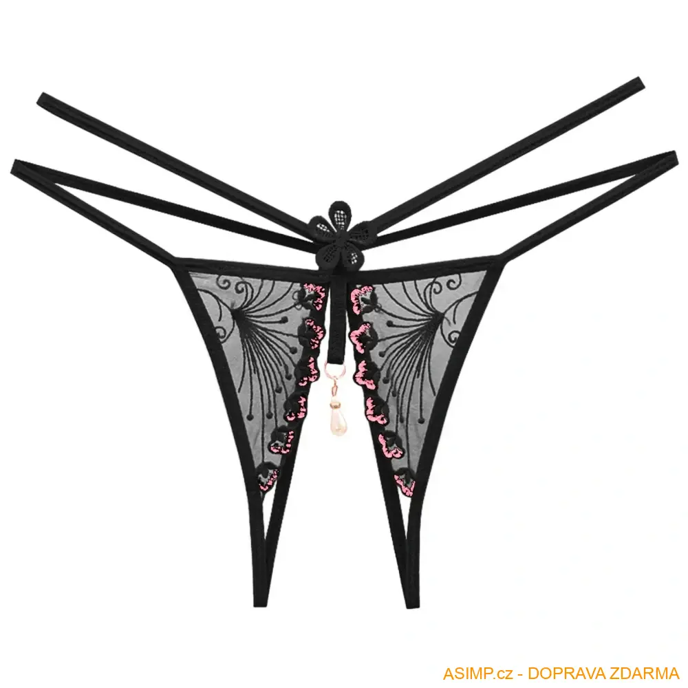 Dámská erotická tanga s kamínkem (barva modrá) / A-004144 / DOPRAVA ZDARMA