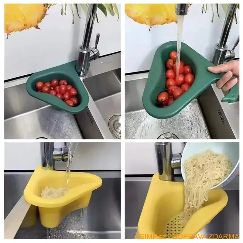 Kuchyňský cedník - síto - odkapávač (barva - žlutá) / A-004091 / DOPRAVA ZDARMA