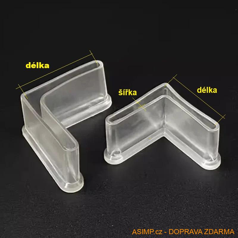 Ochranné špunty na židle - tvar L (barva transparentní / 30 x 30 mm) / A-003185 / DOPRAVA ZDARMA