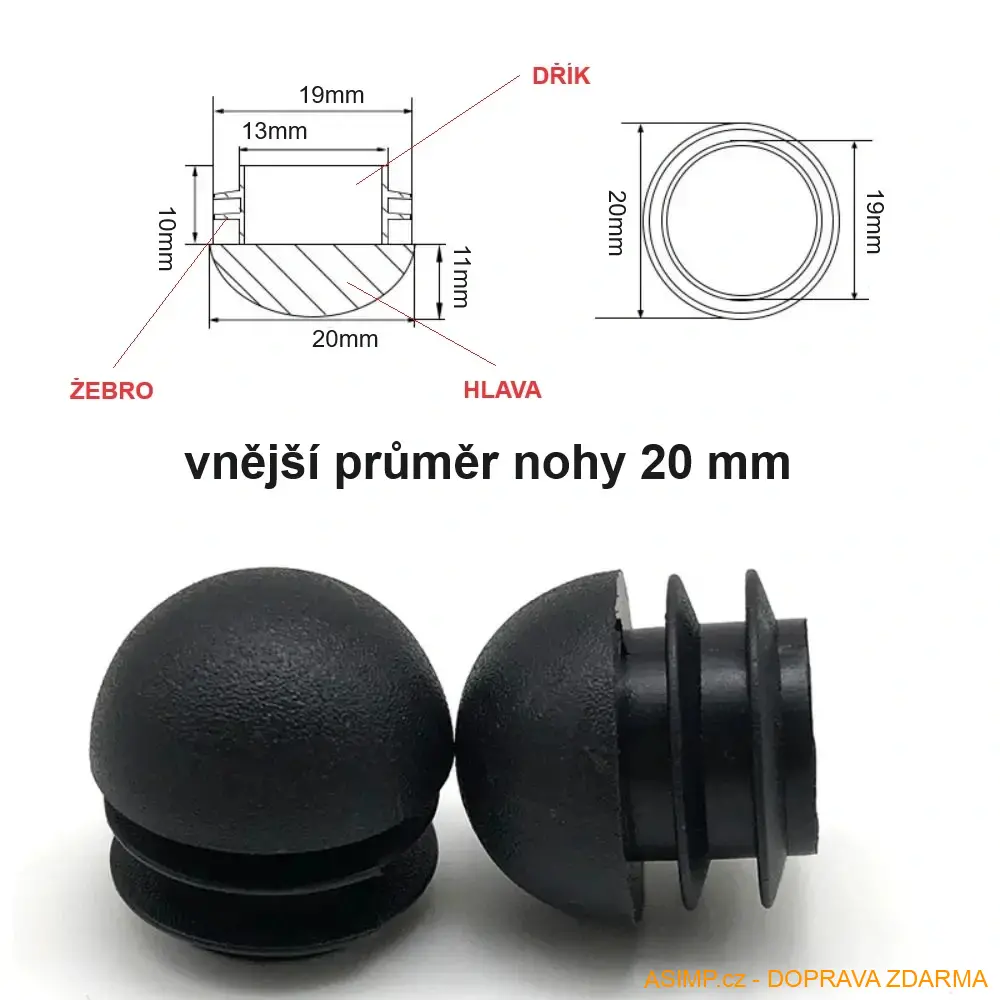 Klenuté ochranné špunty na židle / A-004028 / DOPRAVA ZDARMA