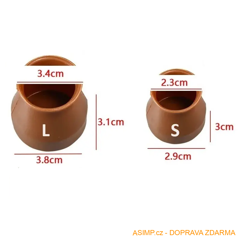 Ochranné špunty na židle (8 ks - barva bílá - velikost L) / A-010004 / DOPRAVA ZDARMA