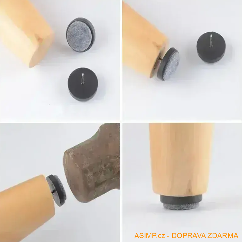 Ochranné špunty na židle (30 ks - barva bílá - průměr 28 mm) / A-010005 / DOPRAVA ZDARMA