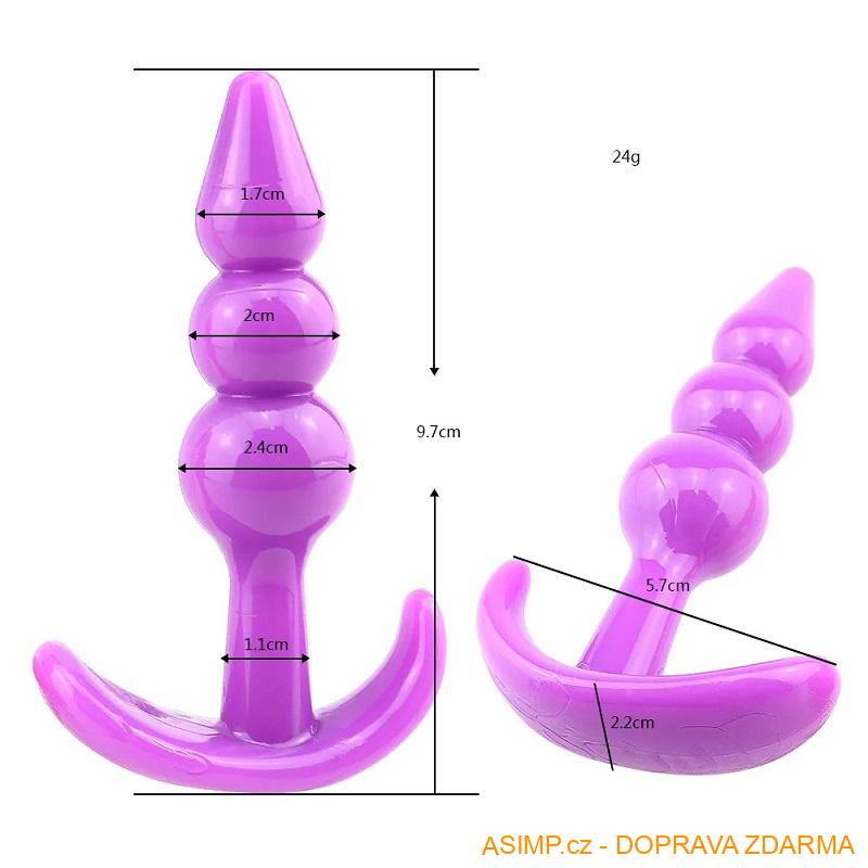 Anální silikonový dildo - kolík / A-000215 / DOPRAVA ZDARMA