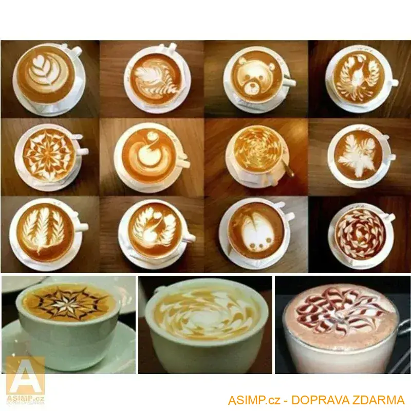 Dekorační šablony na kávu (16 ks) / A-001316 / DOPRAVAVA ZDARMA