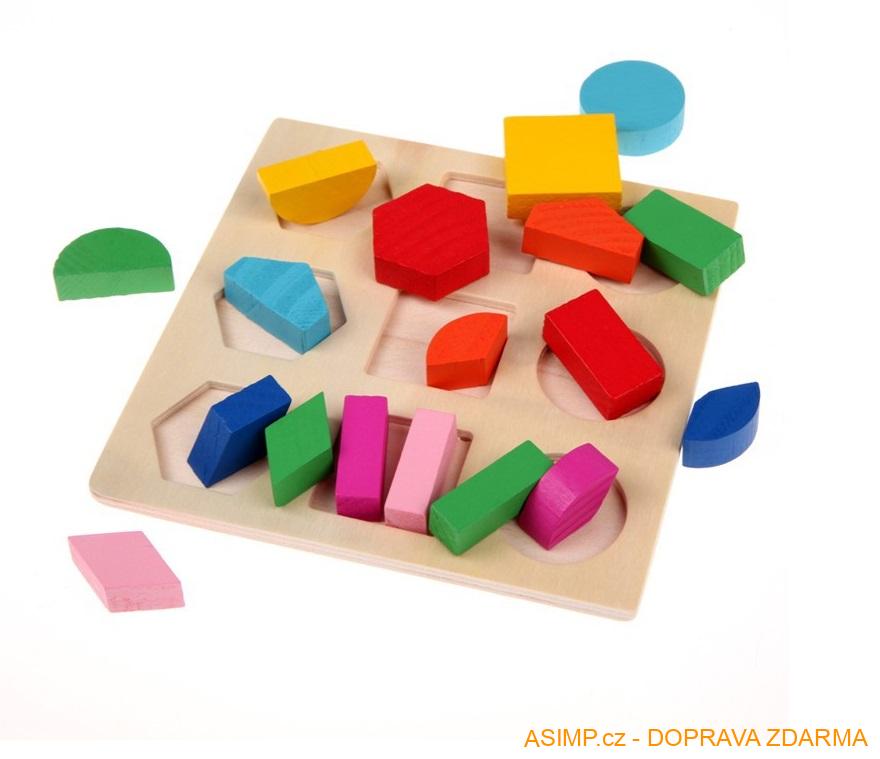 Dřevěná edukační hračka - skládačka