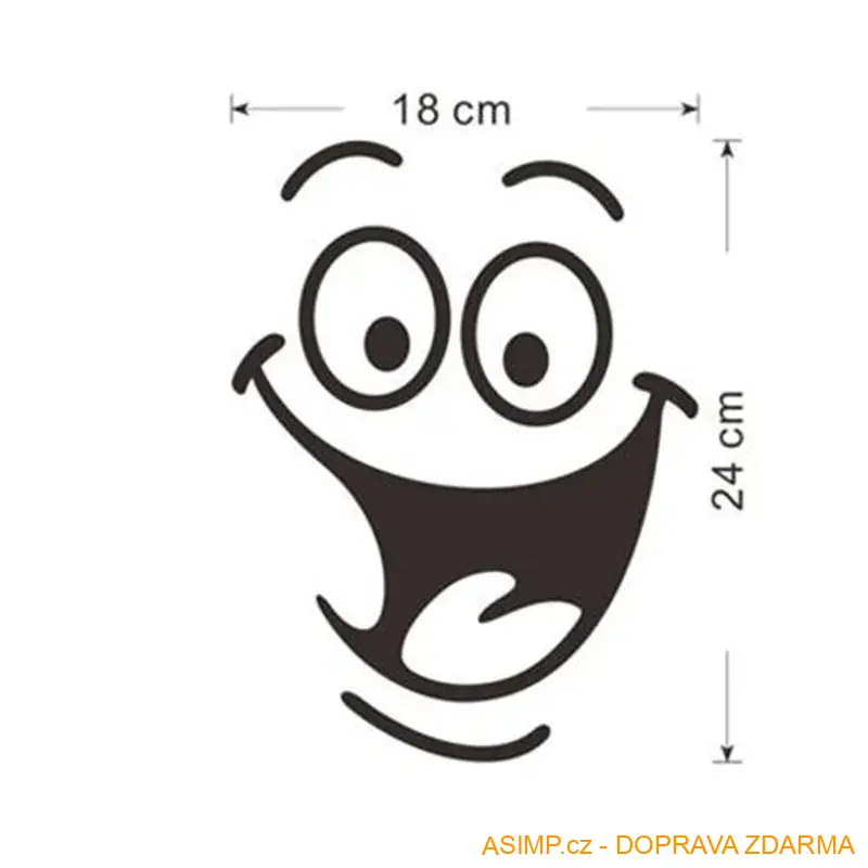 Veselá dekorativní nálepka - Funny face / A-000256 / DOPRAVA ZDARMA