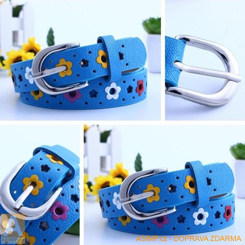 Dětský pásek - Květovaný (barva hnědá) / A-010001 / DOPRAVA ZDARMA