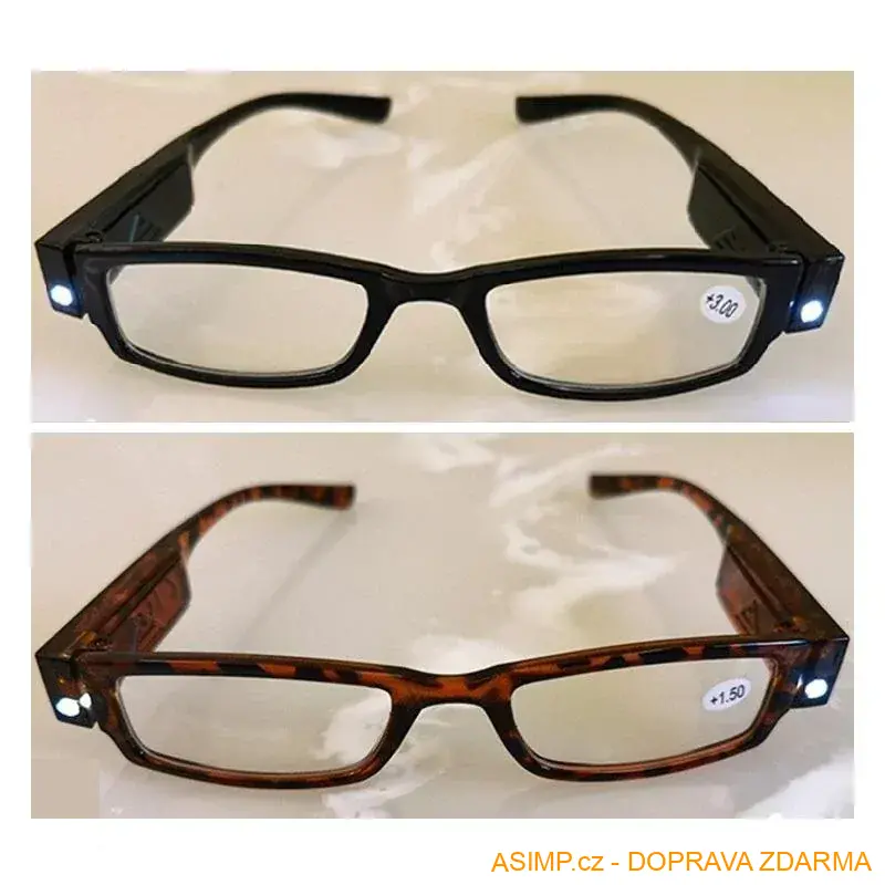 Dioptrické brýle s LED osvětlením / A-000223a3 / DOPRAVA ZDARMA