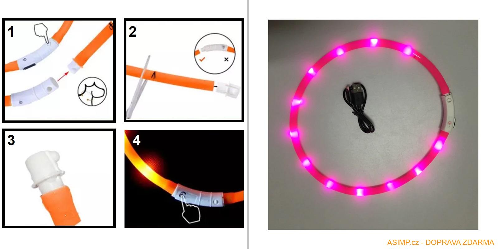 Svítící obojek pro psy / A-001390