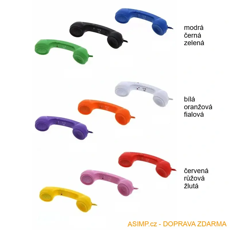 Retro telefonní sluchátko k mobilu (3,5 mm konektor) (žlutá) / A-000188 / DOPRAVA ZDARMA