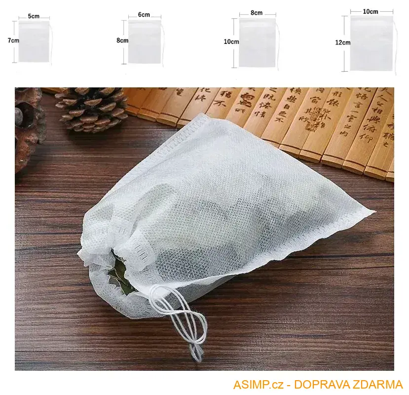 Pytlíčky na čaj - koření (100 ks - rozměr 10 x 12 cm) / A-000344 / DOPRAVA ZDARMA
