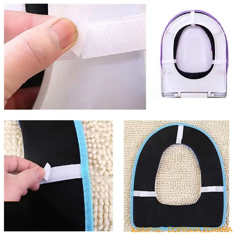 Květovaný teplý potah na záchodové prkénko (barva fialová) / A-000746 / DOPRAVA ZDARMA