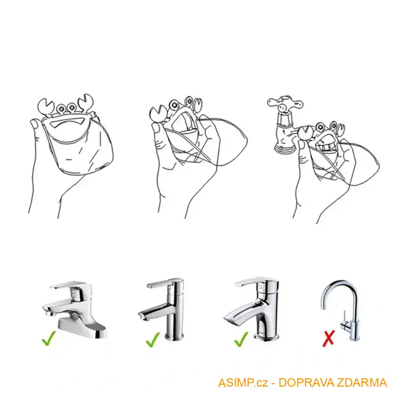 Dětský nástavec na vodovodní baterii (modrobílá) / A-001349 / DOPRAVA ZDARMA