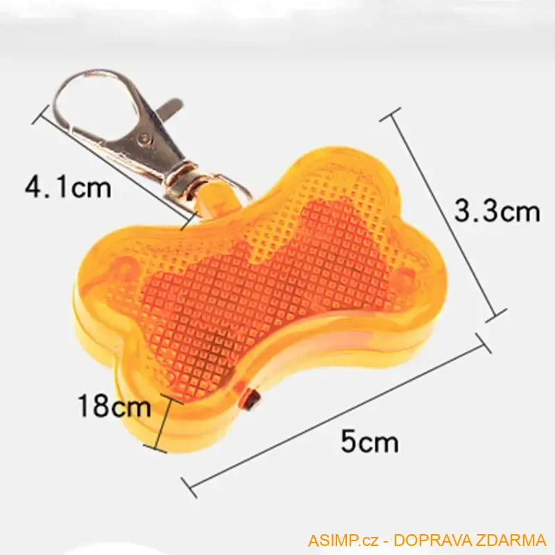 Svítící přívěsek pro psy - Kost (barva červená) / A-000546 / DOPRAVA ZDARMA