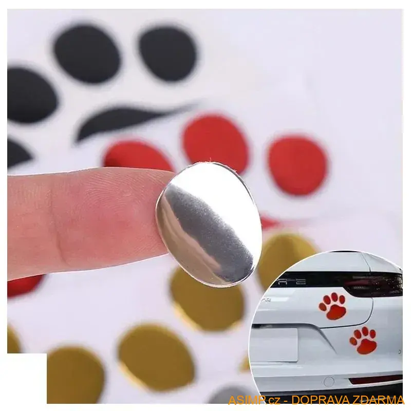 Funny samolepka na auto - Tlapičky (2 ks) / A-000515 / DOPRAVA ZDARMA