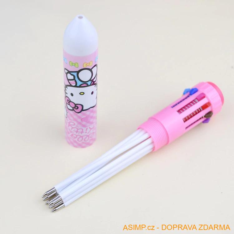 10 barevné psací pero / A-000773 / DOPRAVA ZDARMA