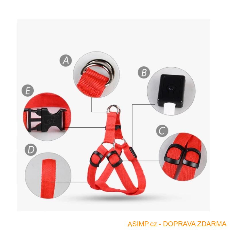 Svítící postroj pro psy / A-000552 / DOPRAVA ZDARMA