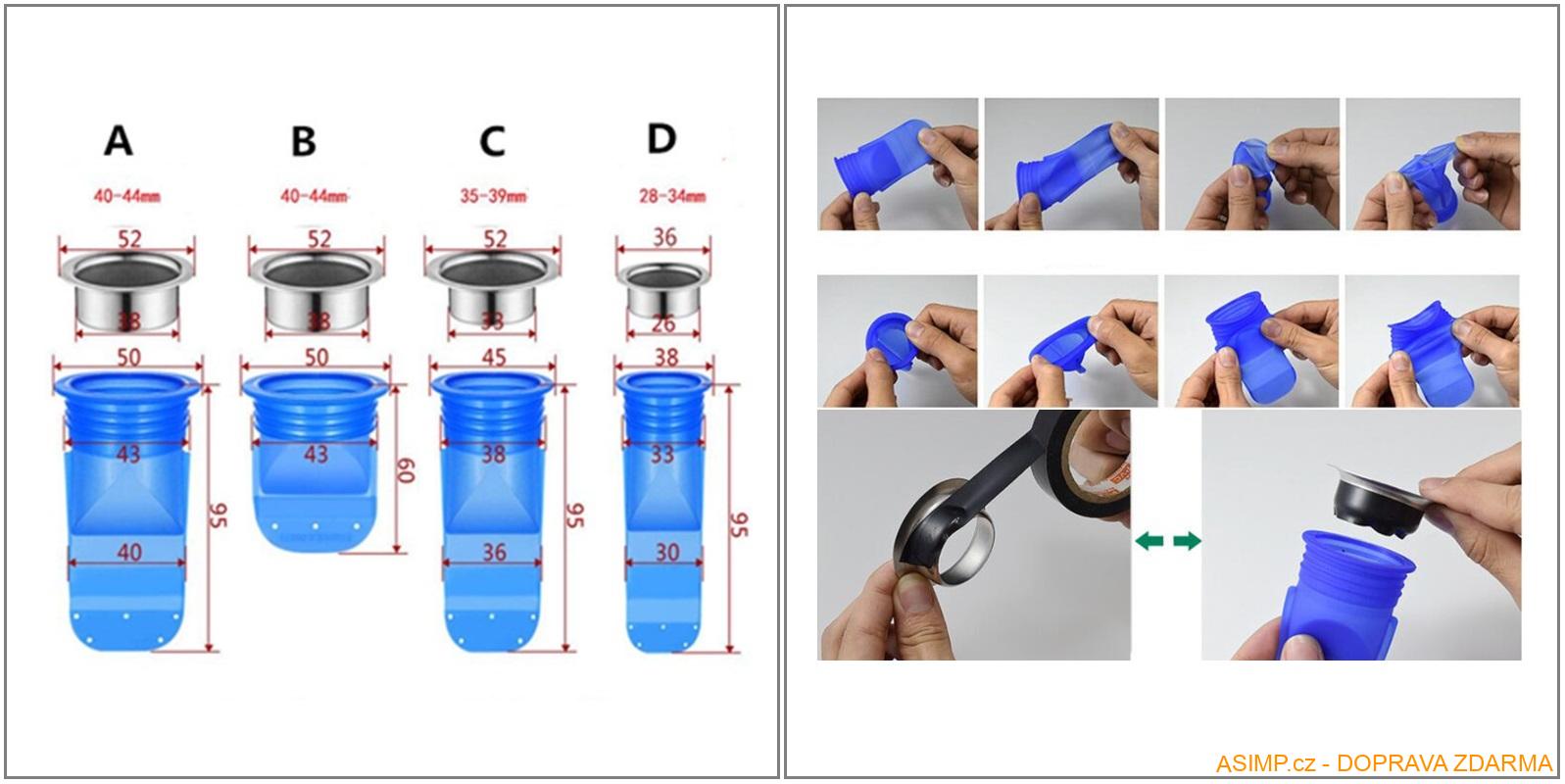 Odtokový filtr proti zápachu a škůdcům / A-001201