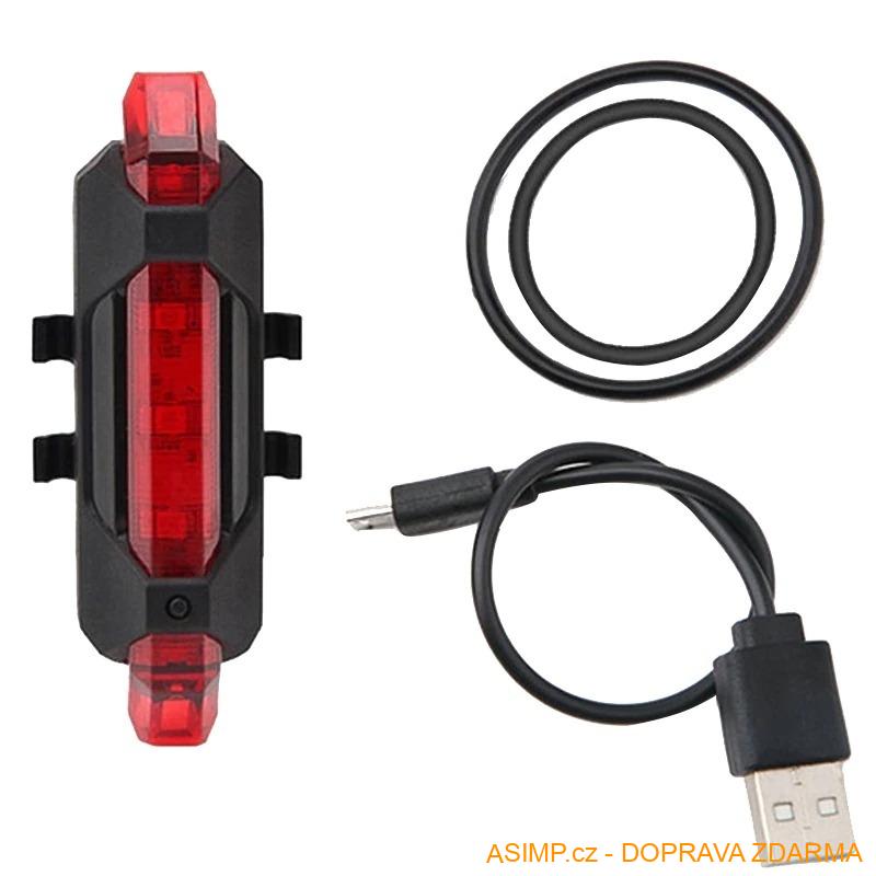 Zadní USB světlo na kolo / A-000970 / DOPRAVA ZDARMA